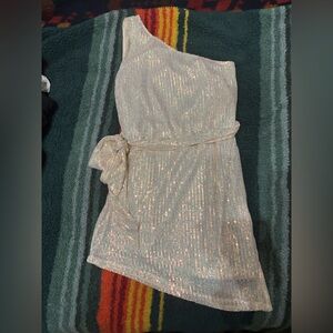 On Twelfth Sparkling One-Shoulder Dress sz small